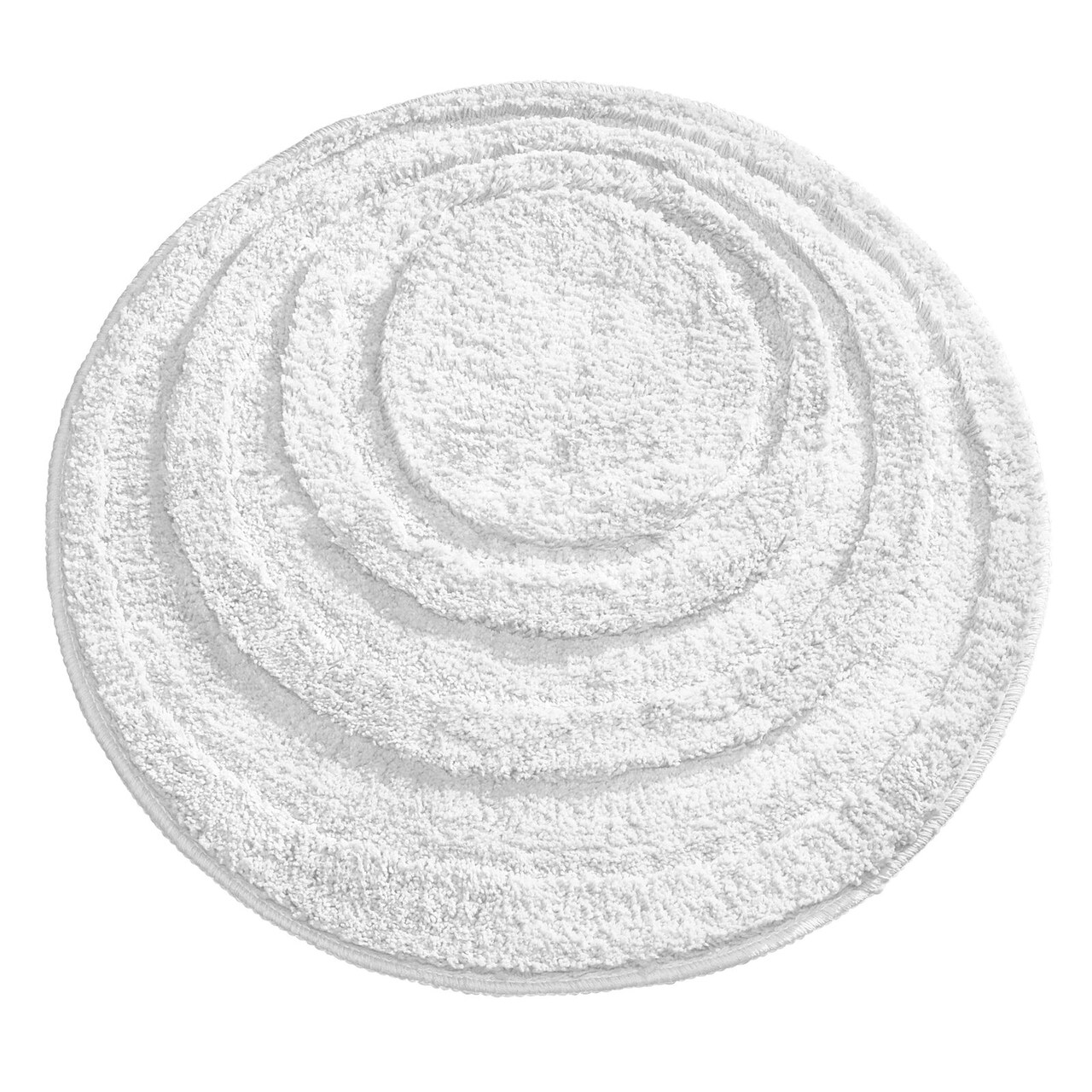 mDesign Round Microfiber Bathroom Spa Mat, Accent Rug, Machine Washable